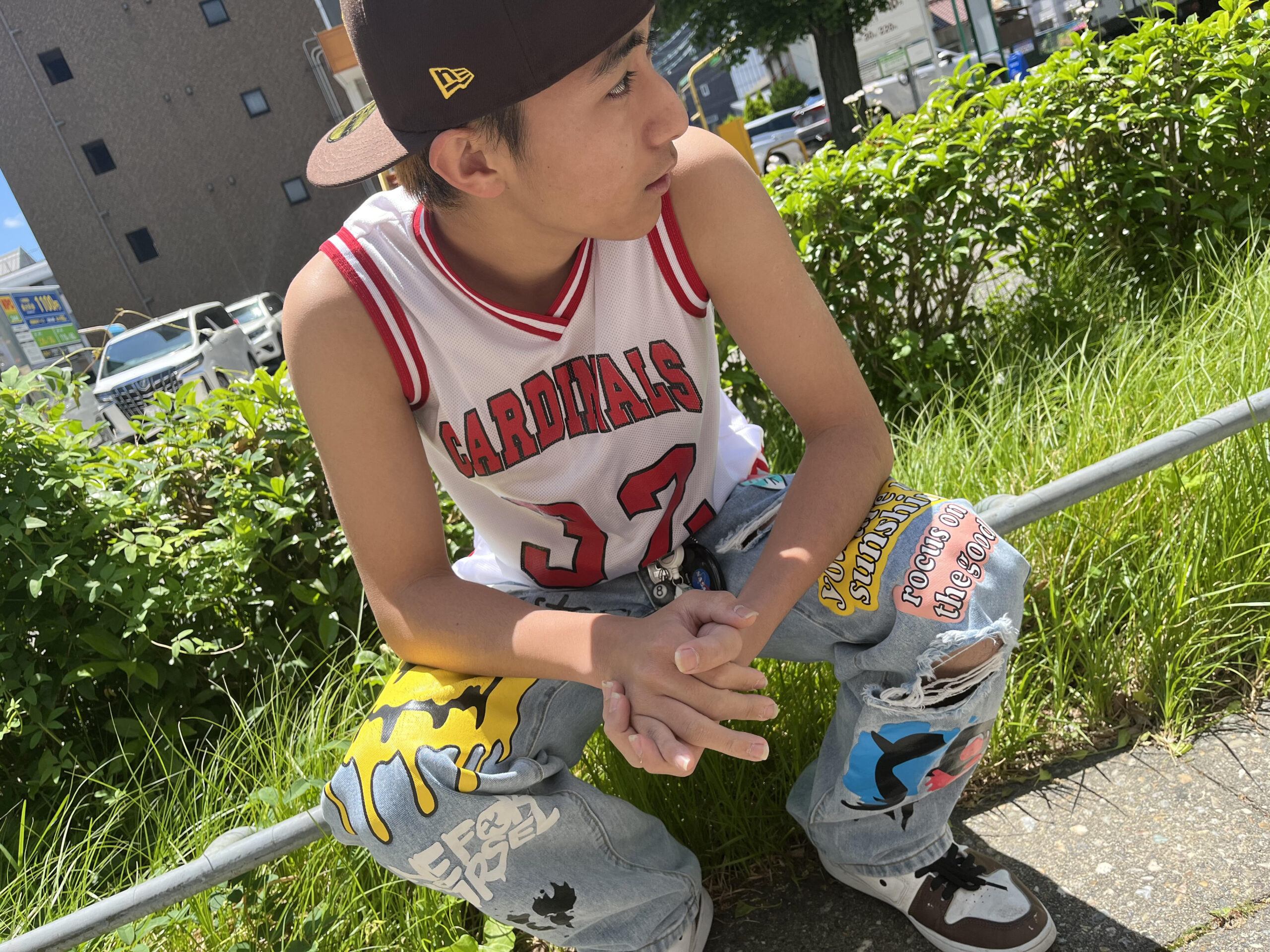 【JESCO】 タンクトップ 白&赤 ボーイズM - 画像 (9)