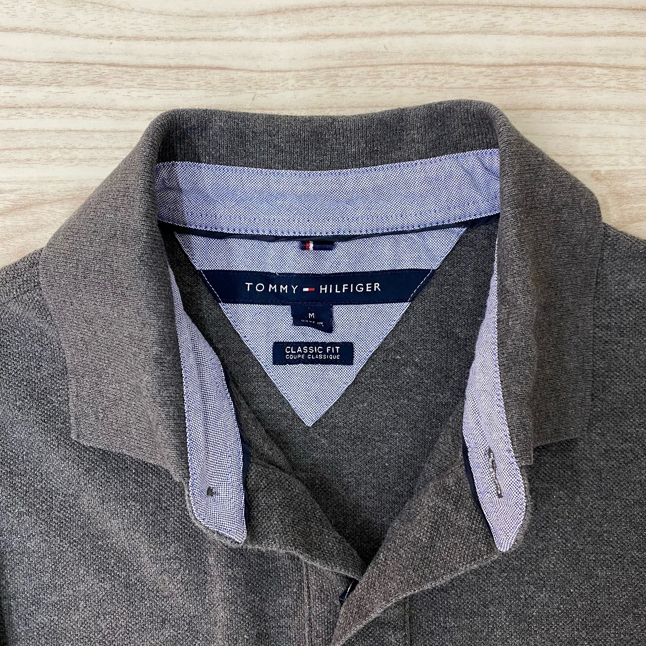 【 TOMMY HILFIGER 】 ポロシャツ 灰色 M - 画像 (3)
